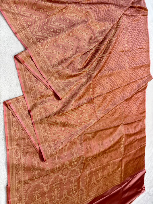 Pink Jamewar Katan Premium Banarasi Saree