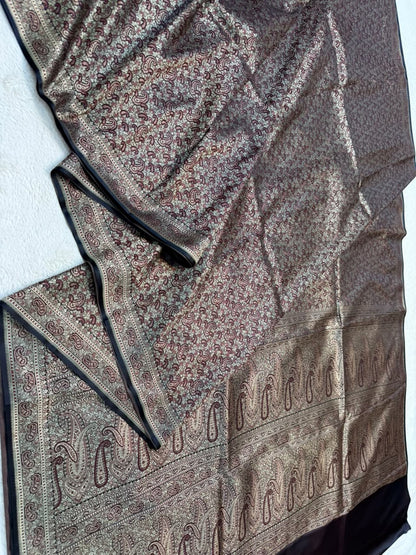Black Jamewar Katan Premium Banarasi Saree