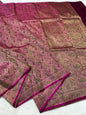 Magenta Jamewar Katan Premium Banarasi Saree