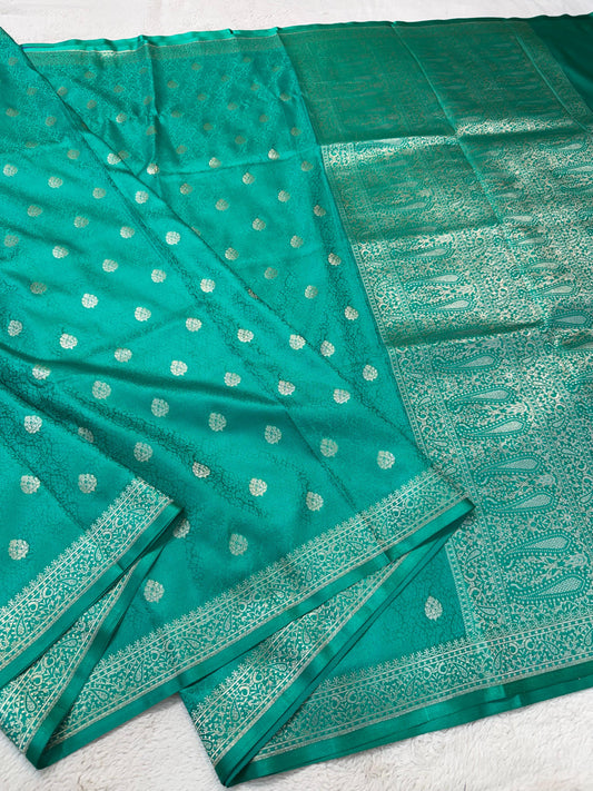 Sea Green Tanchui Silk Premium Banarasi Saree