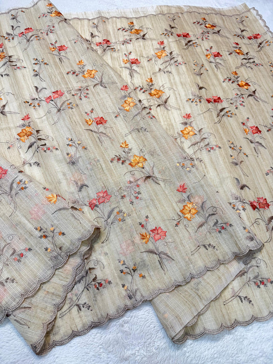 Khadi Silk Designer Cutwork Embroidery Premium Banarasi Saree