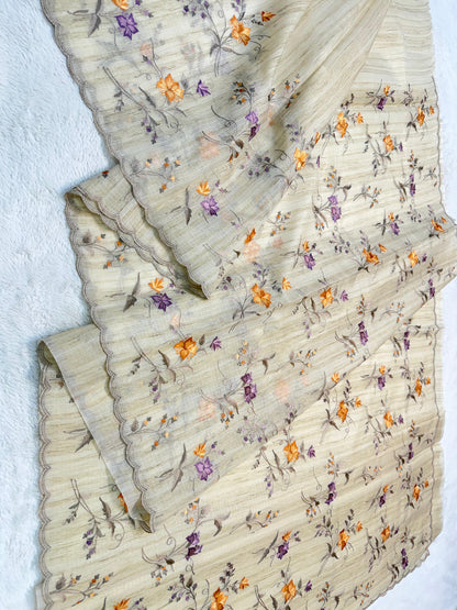 Khadi Silk Designer Cutwork Embroidery Premium Banarasi Saree