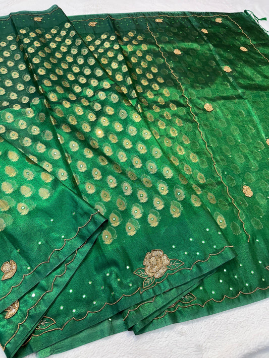 Tissue Handwork Premium Banarasi Saree