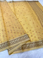 Gold Kota Embroidery Banarasi Saree