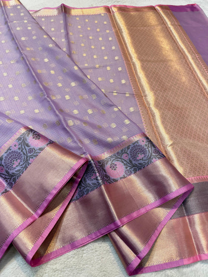 Lovender Kota Paithani Border Premium Banarasi Saree