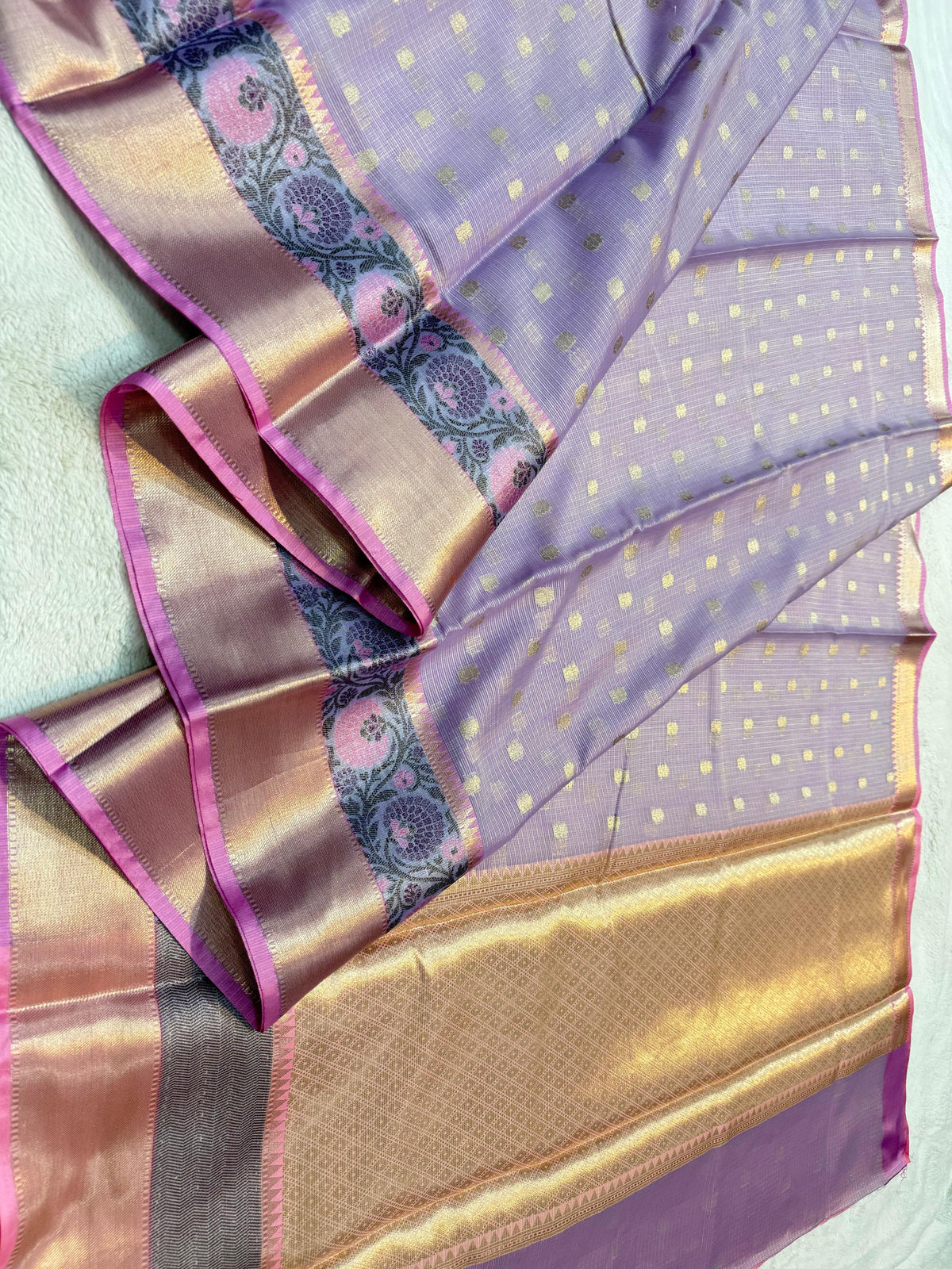 Lovender Kota Paithani Border Premium Banarasi Saree