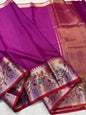 Magenta Kota Paithani Border Premium Banarasi Saree