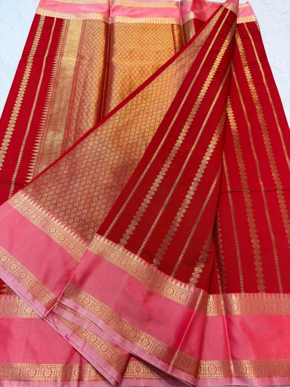 Red Soft Silk Banarasi Saree