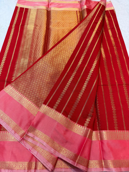 Red Soft Silk Banarasi Saree