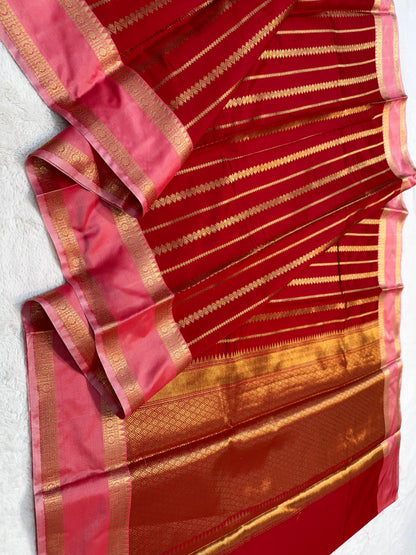 Red Soft Silk Banarasi Saree