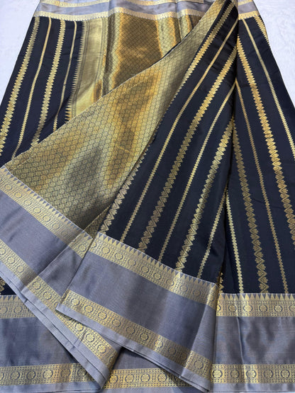 Black Soft Silk Banarasi Saree
