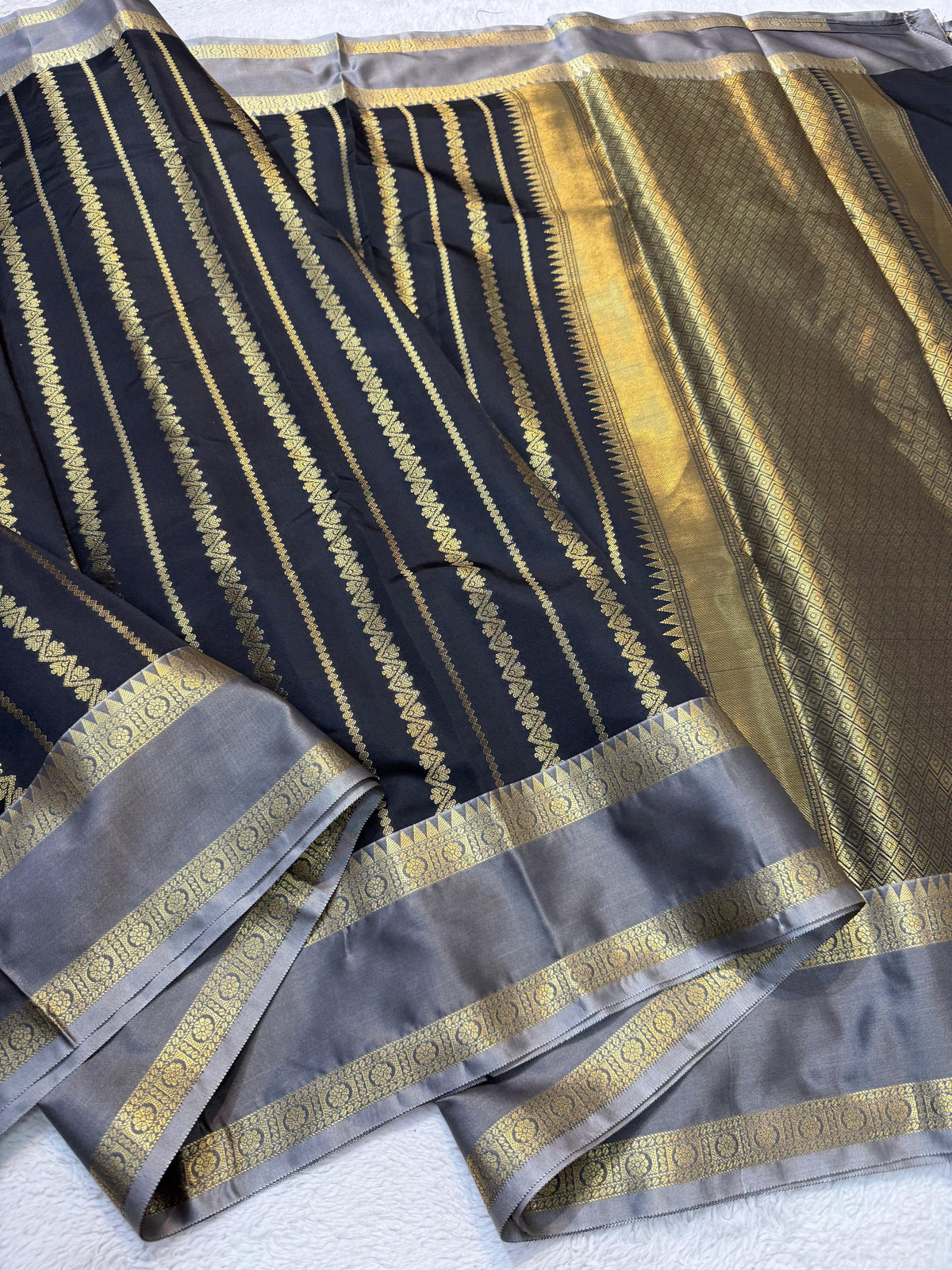 Black Soft Silk Banarasi Saree