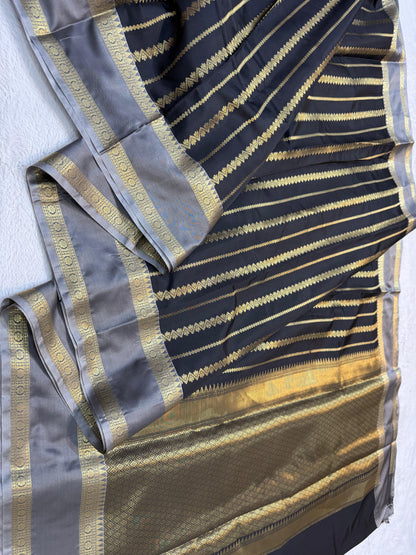 Black Soft Silk Banarasi Saree