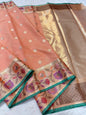 Peach Cotton Kota Paithani Border Premium Banarasi Saree