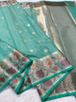 Mint Green Cotton Kota Paithani Border Premium Banarasi Saree