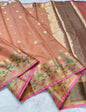 Peach Cotton Kota Paithani Border Premium Banarasi Saree