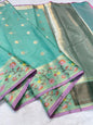 Mint Green Cotton Kota Paithani Border Premium Banarasi Saree