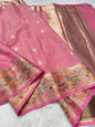 Pink Cotton Kota Paithani Border Premium Banarasi Saree