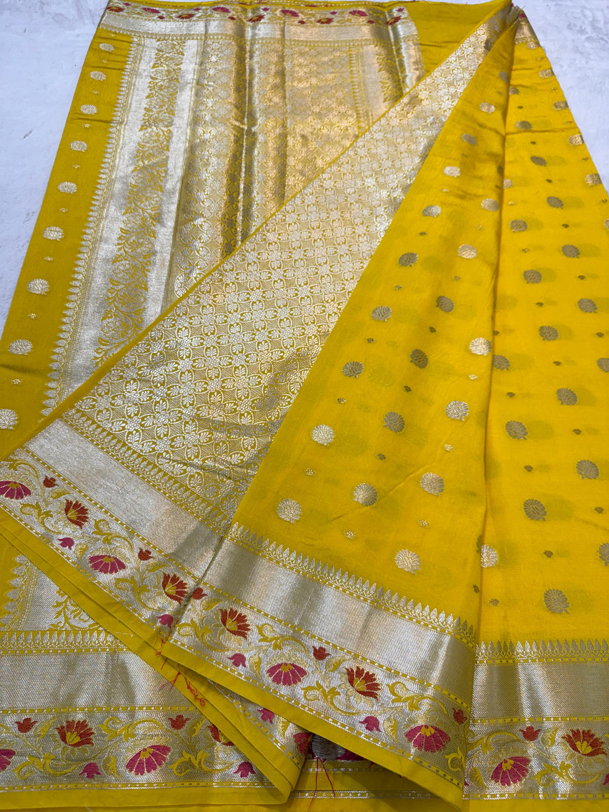 Gold Raw Mango Premium Banarasi Saree