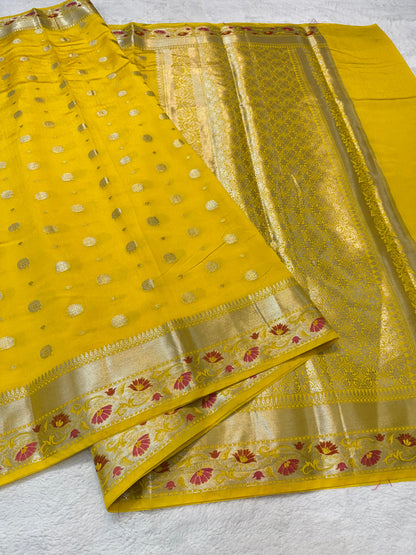 Gold Raw Mango Premium Banarasi Saree
