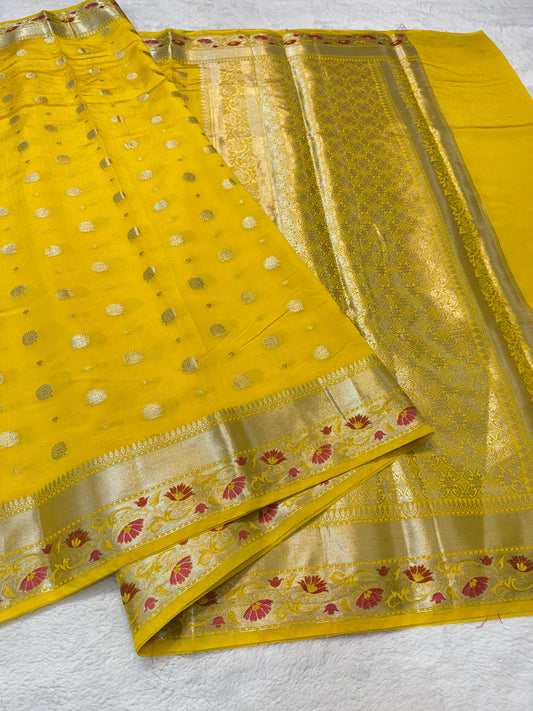 Gold Raw Mango Premium Banarasi Saree