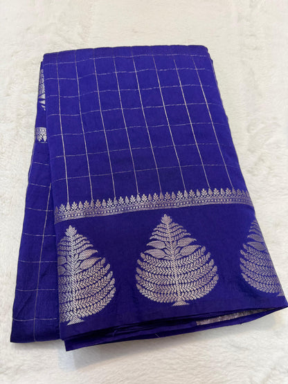 Royal Blue  Raw Mango Premium Banarasi Saree