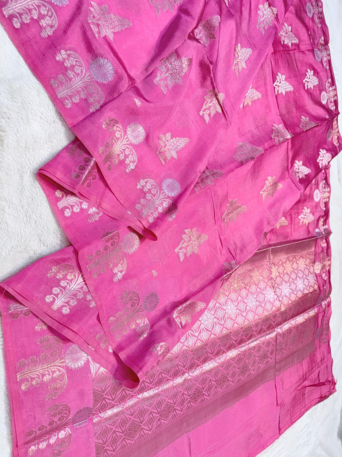 Pink Raw Mango Premium Banarasi Saree
