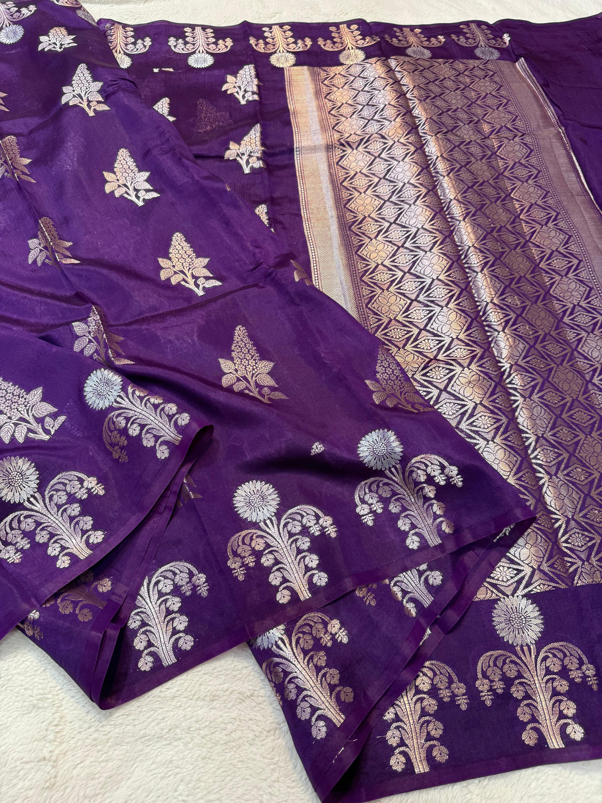 Blue Raw Mango Premium Banarasi Saree