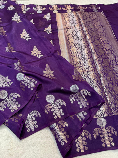 Blue Raw Mango Premium Banarasi Saree