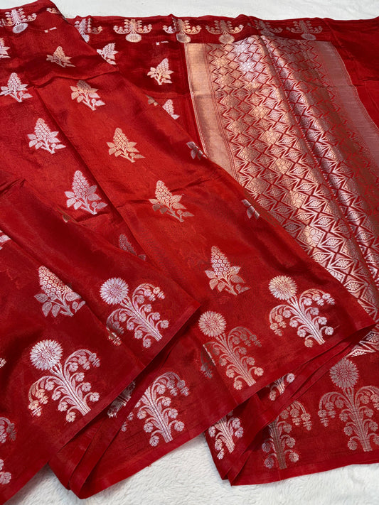 Red Raw Mango Premium Banarasi Saree