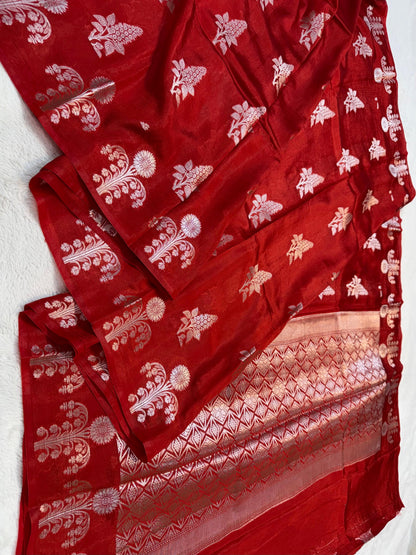 Red Raw Mango Premium Banarasi Saree