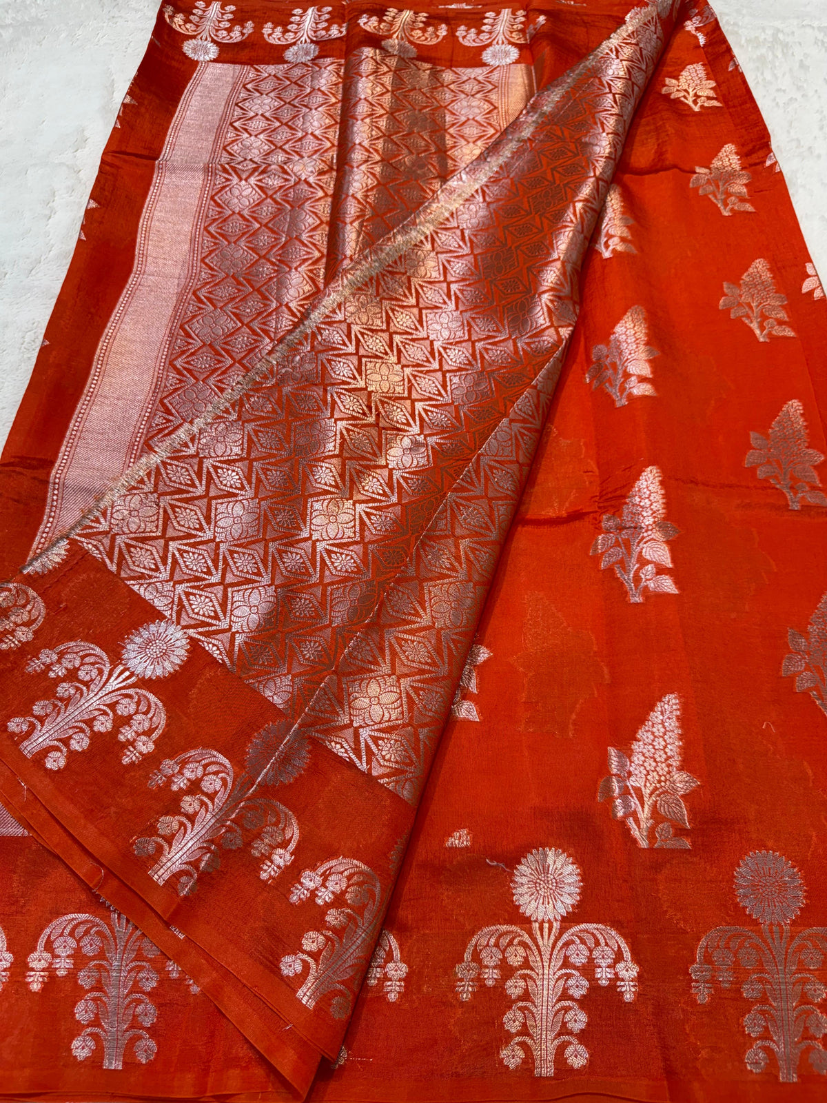 Orange Raw Mango Premium Banarasi Saree