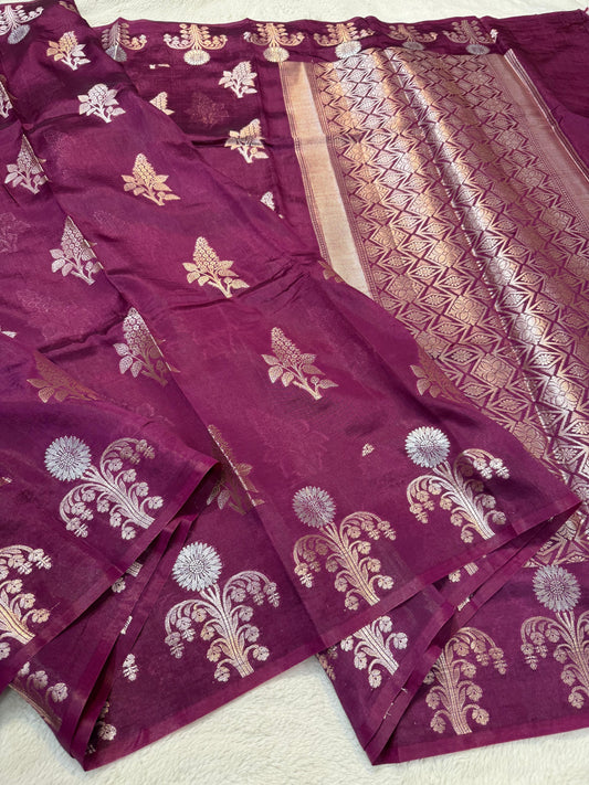 Magenta Raw Mango Premium Banarasi Saree