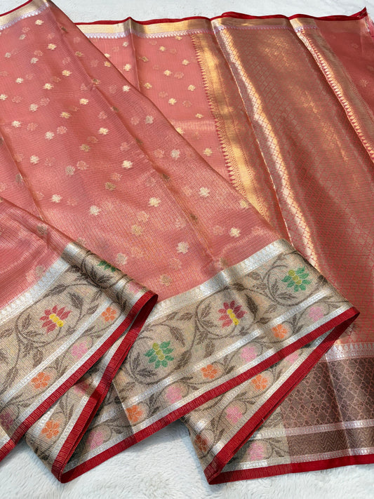 Tissue Kota Paithani Border Premium Banarasi Saree