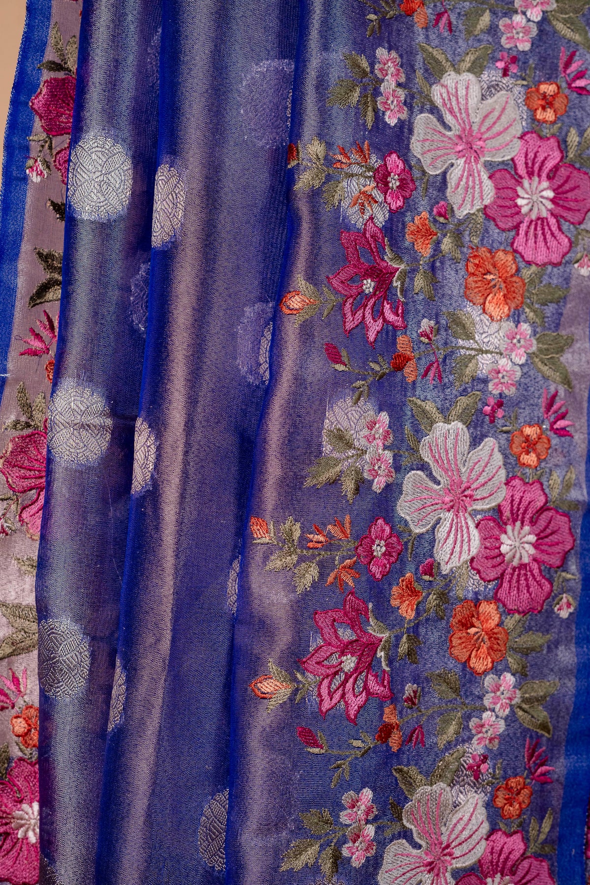 Tissue Designer Embroidery Premium Banarasi Saree