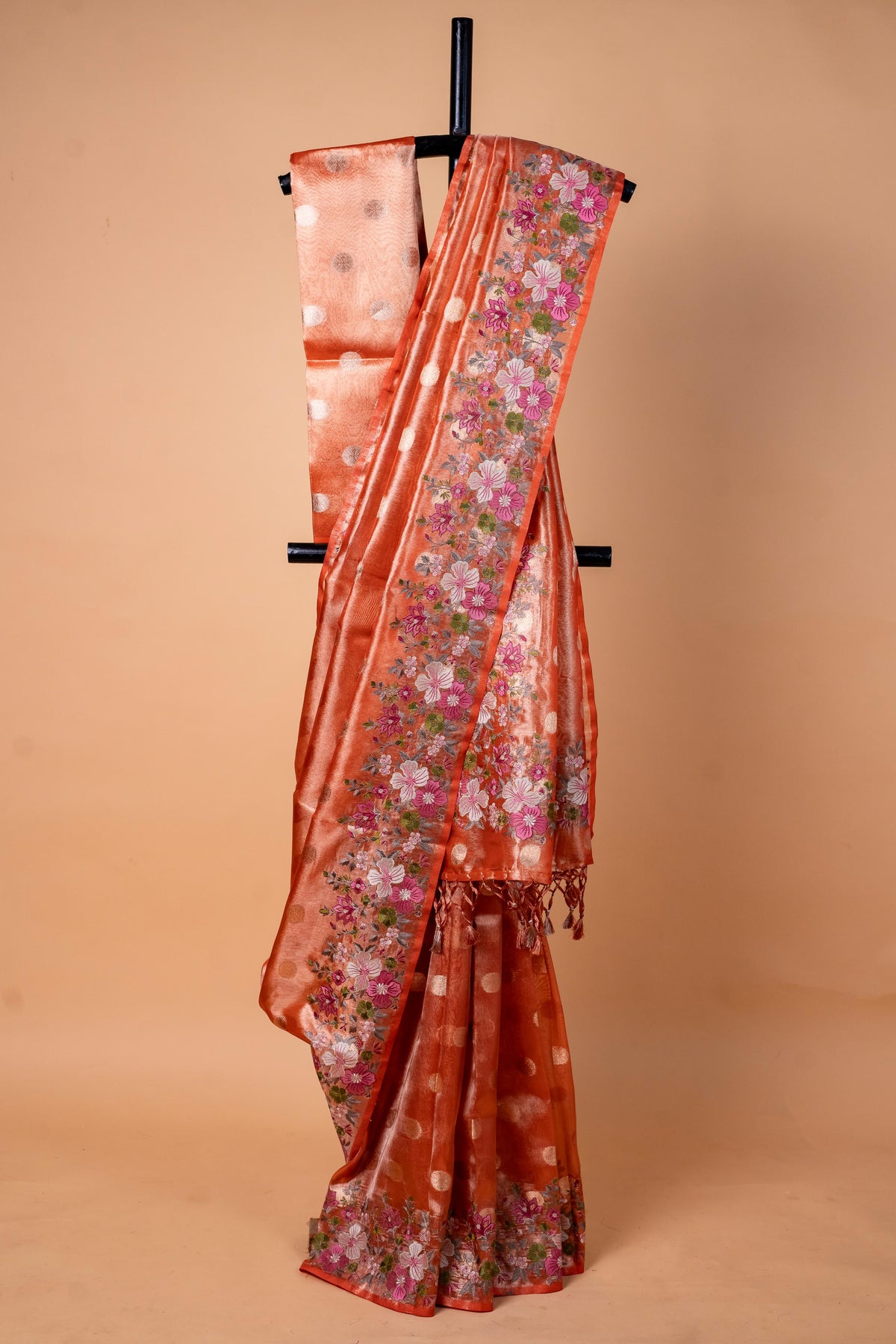 Tissue Designer Embroidery Premium Banarasi Saree