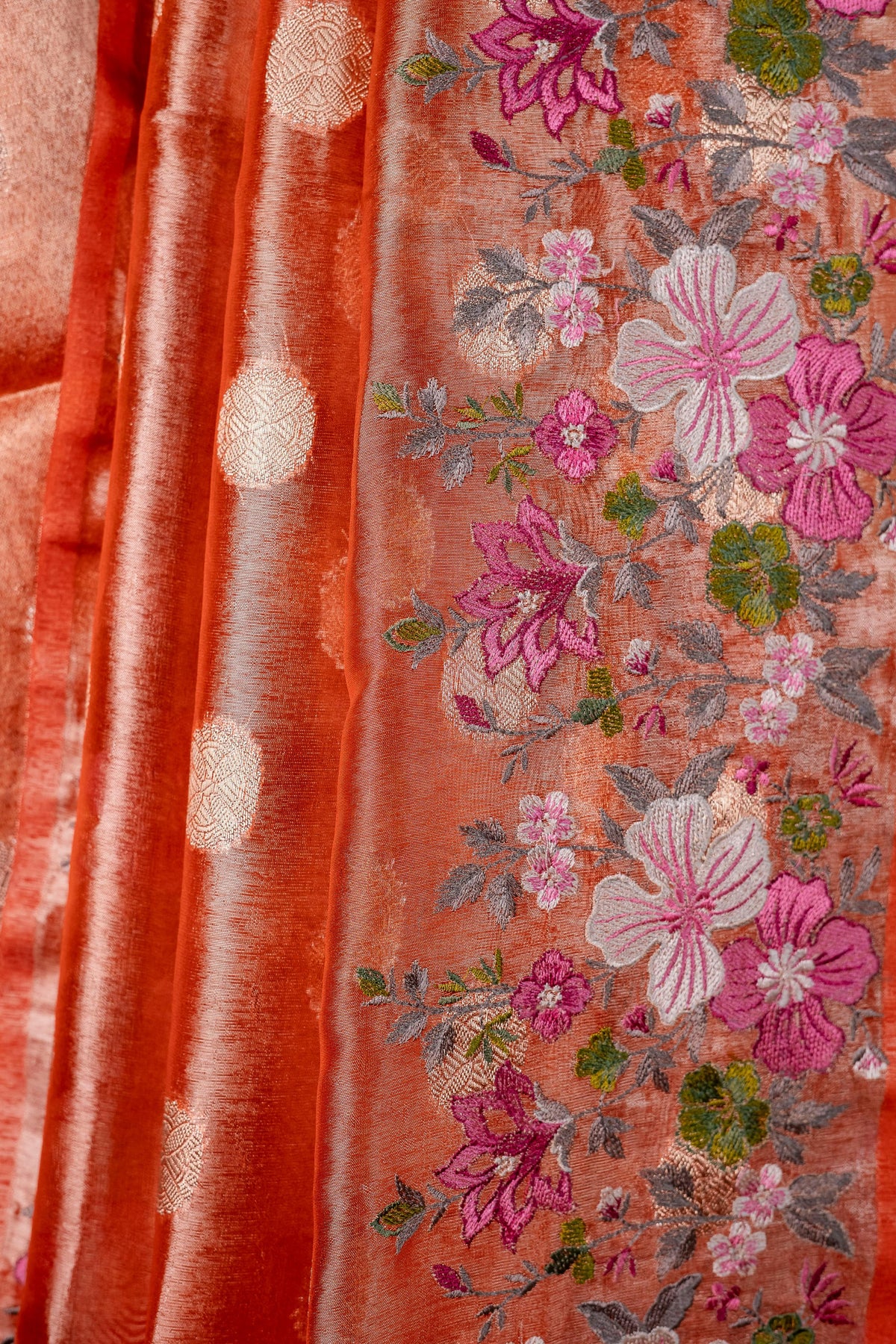 Tissue Designer Embroidery Premium Banarasi Saree