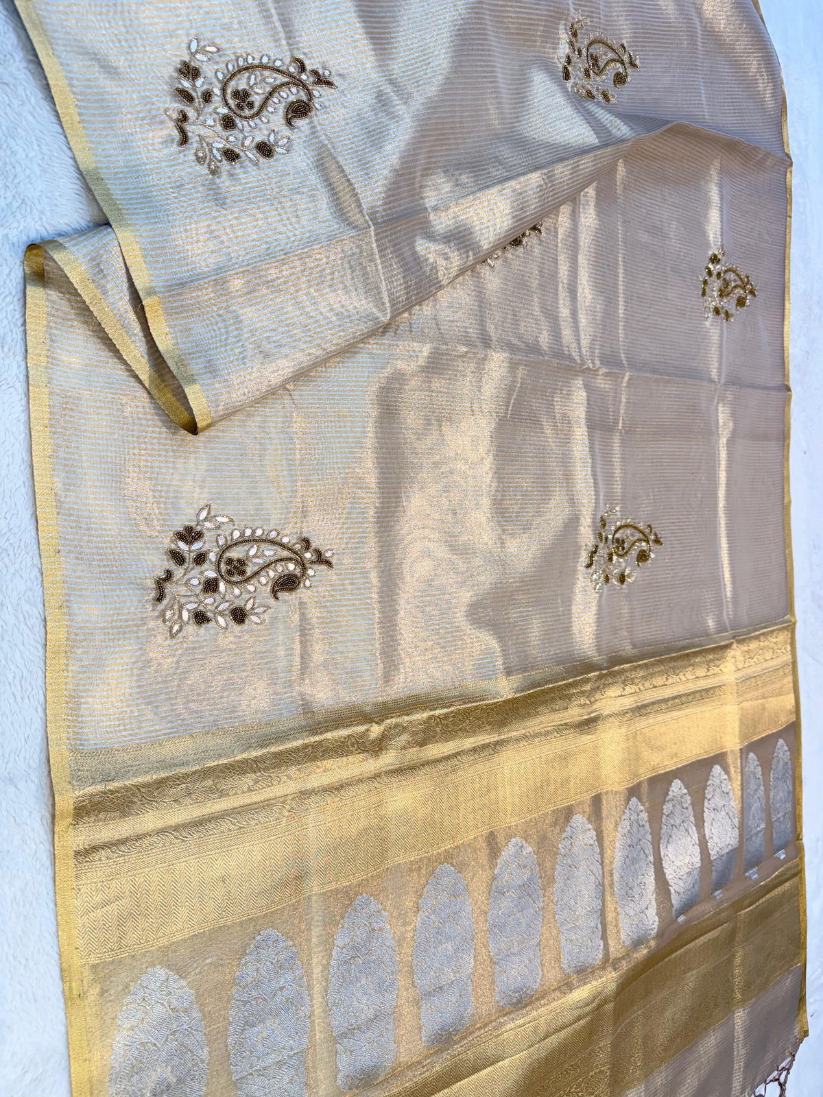 Tissue Handwork Premium Banarasi Saree