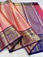 Peach Kanchi Silk Premium Banarasi Saree