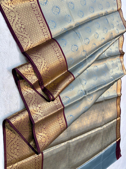 Peach Kanchi Silk Premium Banarasi Saree