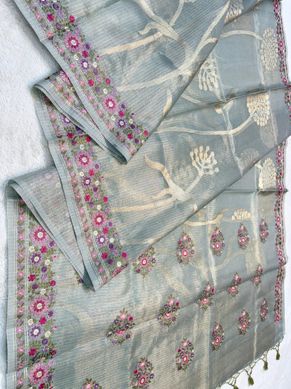 Tissue Kota Designer Embroidery Premium Banarasi