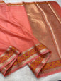 Peach Cotton Tilfi Premium Banarasi Saree