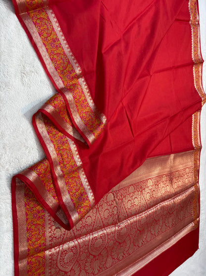 Red Cotton Tilfi Premium Banarasi Saree