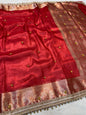 Red Tissue Ghungaroo Premium Banarasi Saree