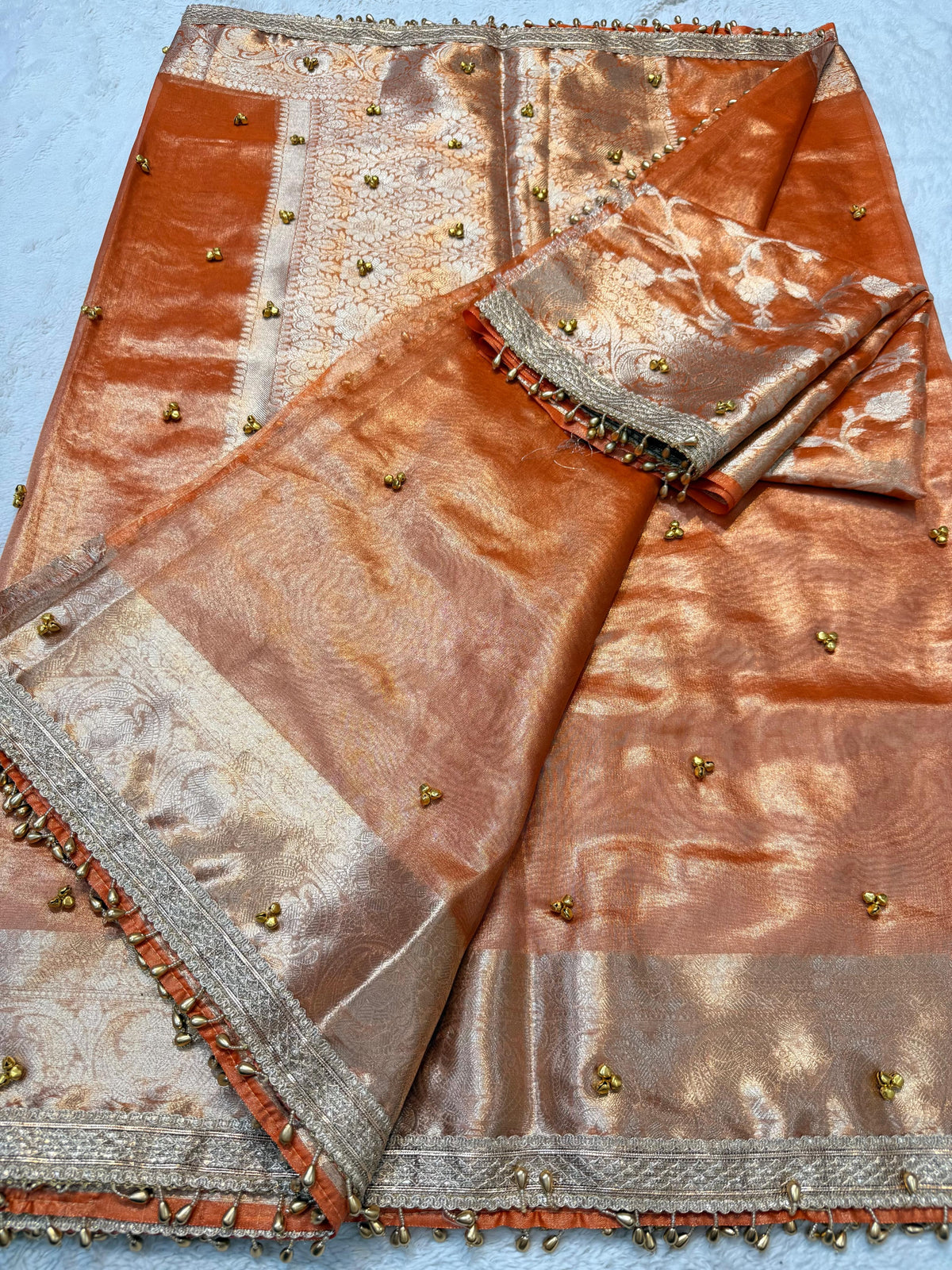 Tissue Ghungaroo Premium Banarasi Saree