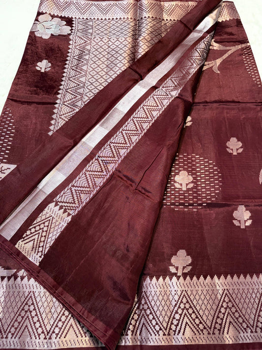 Maroon Viscose Premium Banarasi Saree