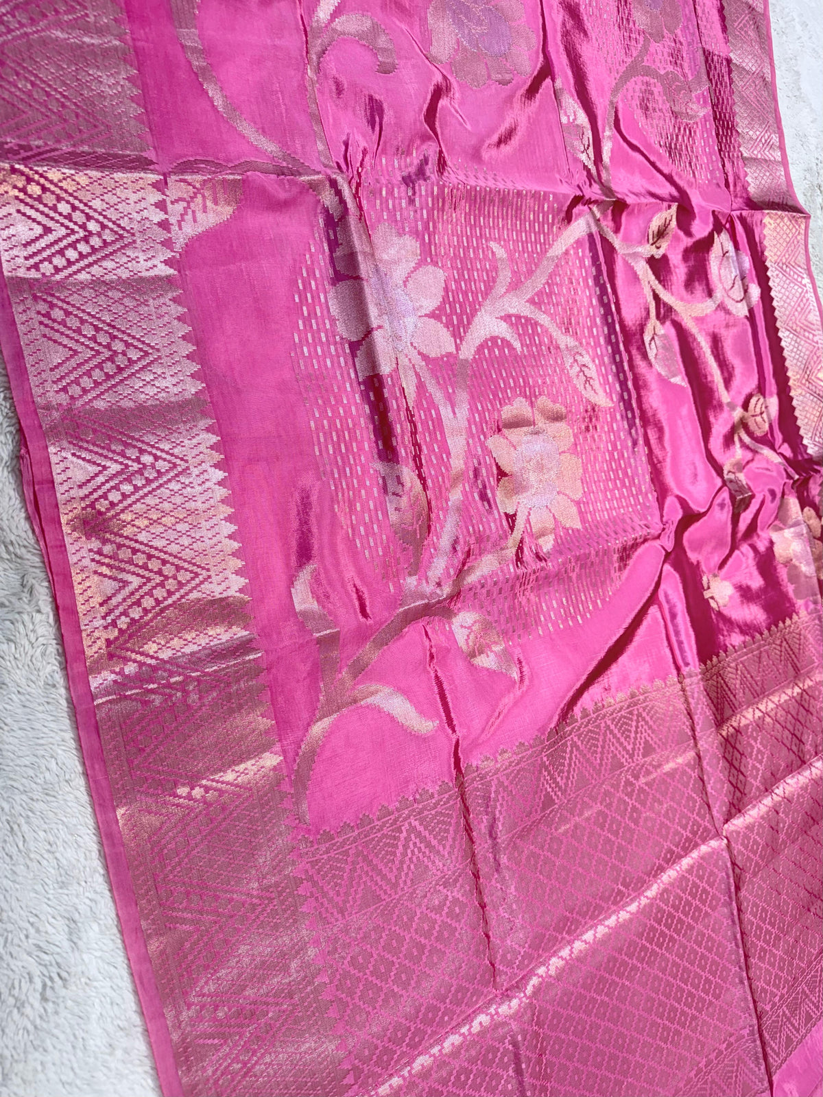 Pink Viscose Premium Banarasi Saree