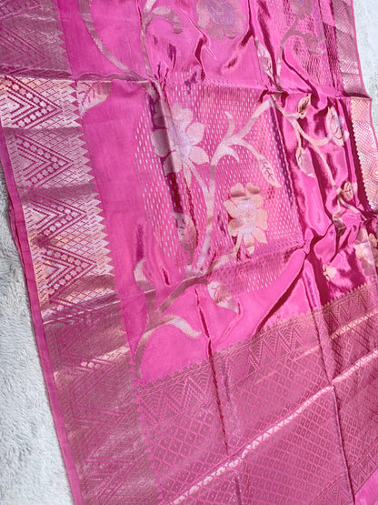 Pink Viscose Premium Banarasi Saree