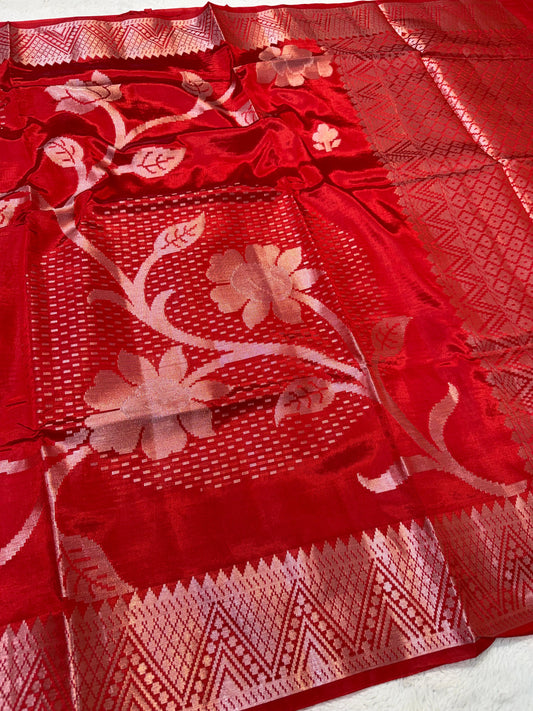 Red Viscose Premium Banarasi Saree