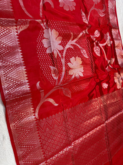 Red Viscose Premium Banarasi Saree
